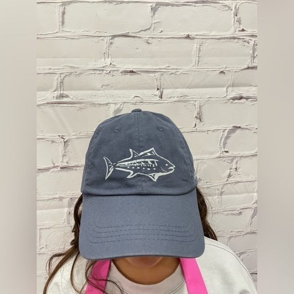 Vineyard Vines blue fish print baseball cap - Picture 1 of 8